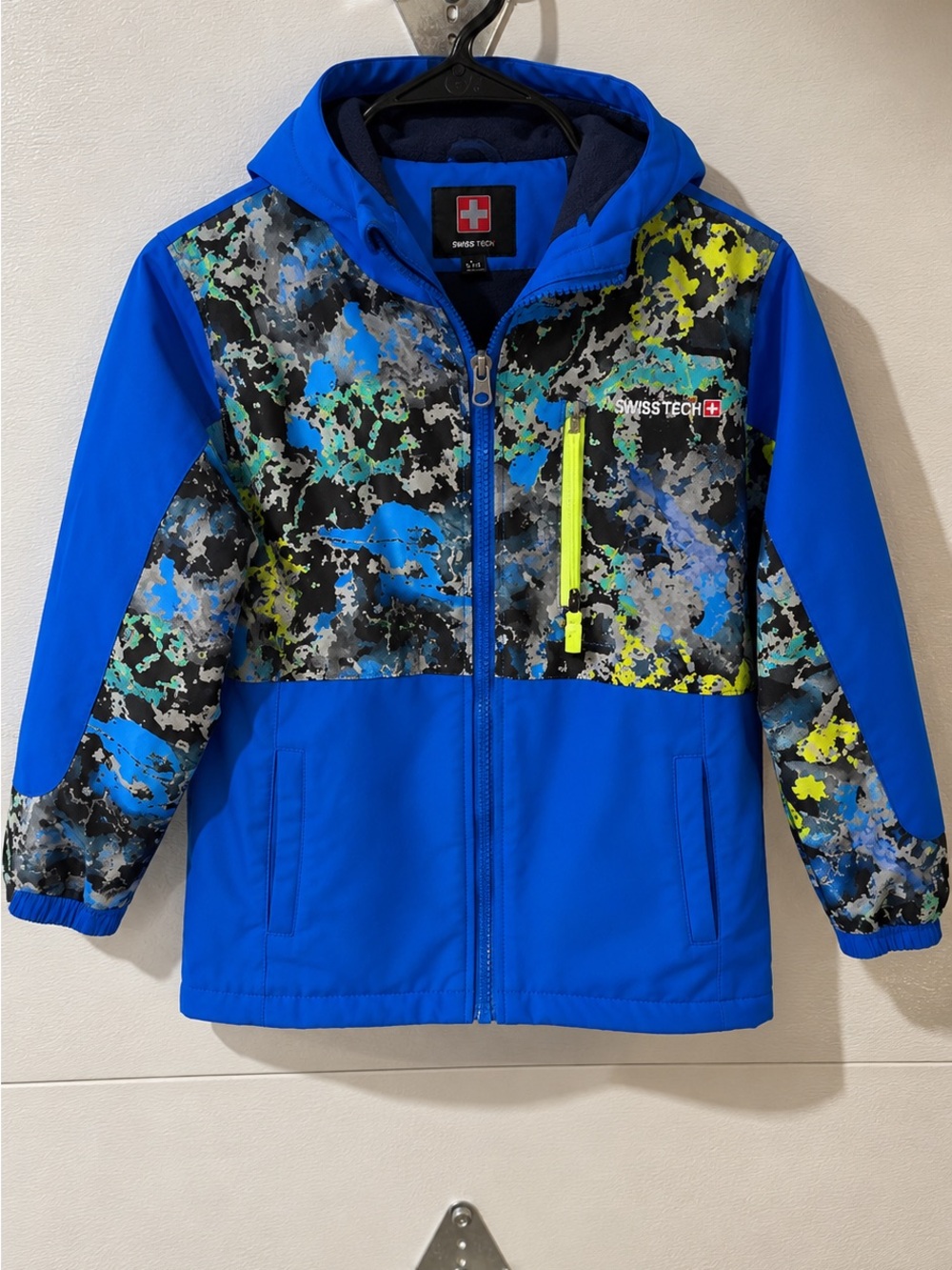 SwissTech Kids Navy and Blue Jacket with Red Logo